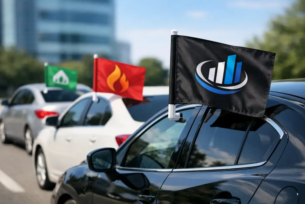 custom car window flag