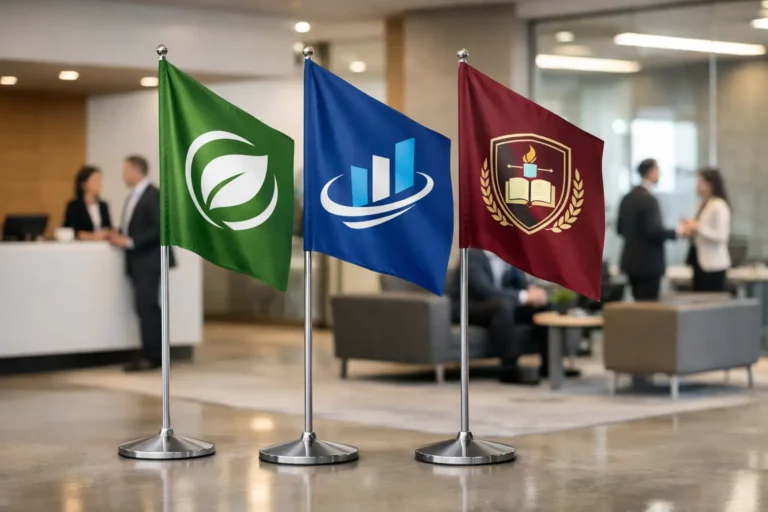 Custom Indoor Flags With Logo That Get Noticed