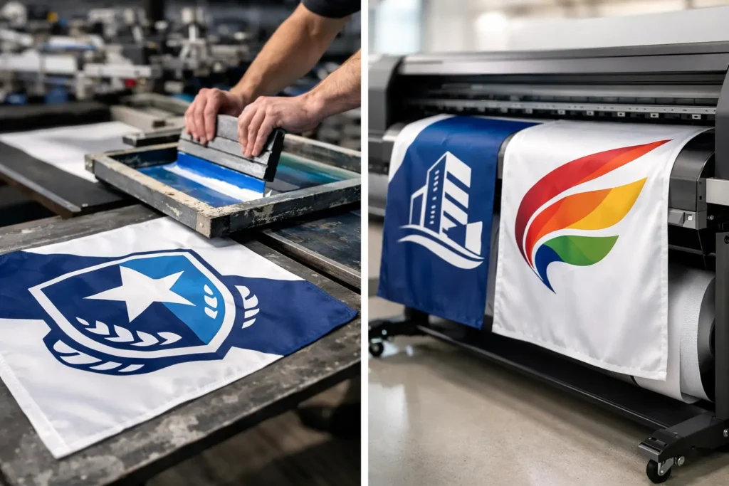 Screen Printing Versus Dye Sublimation for Flags